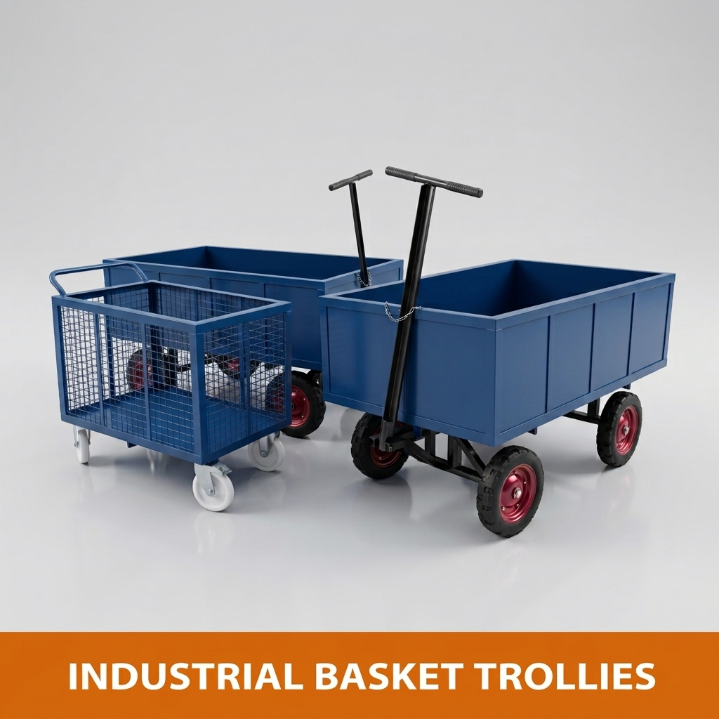 Industrial basket trollies